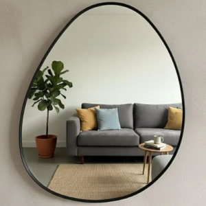 Espejo Irregular Orgánico Decorativo 65×55 Cm Turin Marco Negro