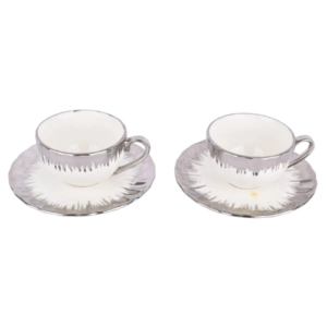 Tazas Set + Platos Cerámica 8Pz