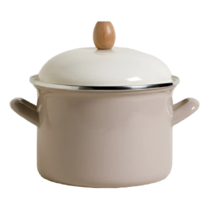 Cacerola Enlozada 24 cm 6 L Acero Inoxidable Vison Crema Asas Inducción