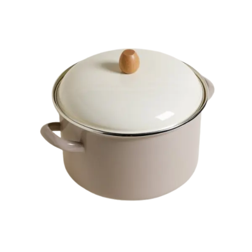 Cacerola Enlozada 24 cm 6 L Acero Inoxidable Vison Crema Asas Inducción - Image 2